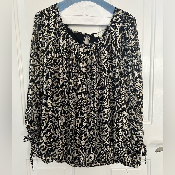 Tamara Black and White Print Bubble Blouse Size 1X - Picture 10 of 10